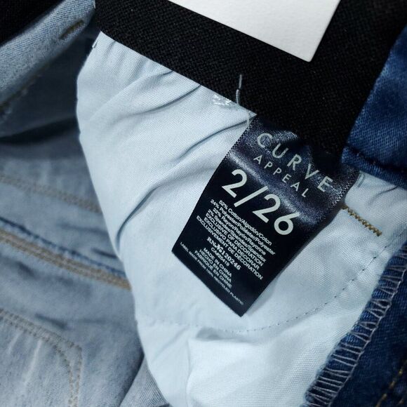 Curve Appeal High Rise Concealed Comfort Waist Skinny Jeans Size 2 26 Blue - Picture 5 of 8